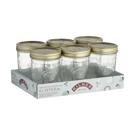 Kilner Kilner Wide Mouth Canning Jar 12 oz 6 pk 0025.043U